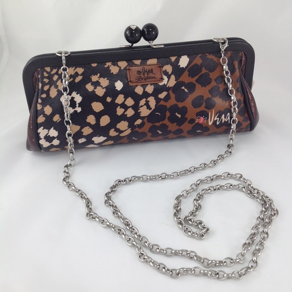 Brighton Vera Leopard Leather Clutch & Bag - Picture 3 of 15